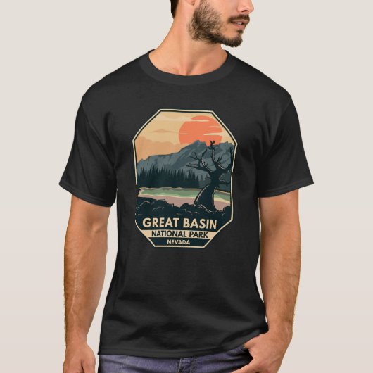 Great Basin National Park Retro Embleem T-shirt (Voorkant)