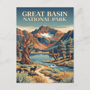 Great Basin Nevada Alpen Retro Vintage Poster Briefkaart