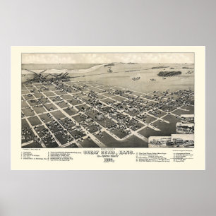 Great Bend, KS Panoramic Map - 1882 Poster