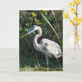 "Great Blue Heron 1." Wenskaart Kaart (Gele Bloem)