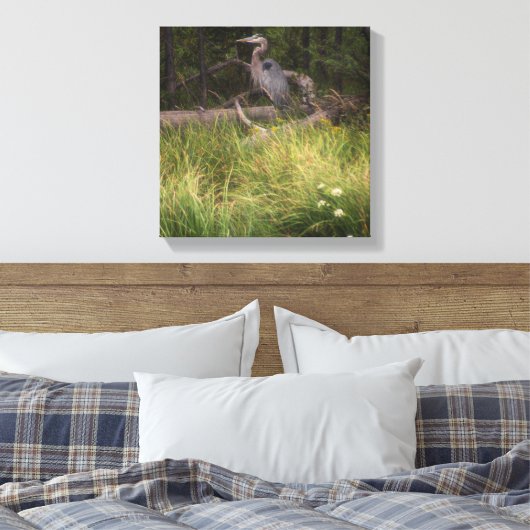 Great Blue Heron 8917 Canvas Afdruk (Insitu (Slaapkamer))