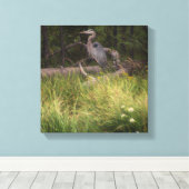 Great Blue Heron 8917 Canvas Afdruk (Insitu (Houten vloer))
