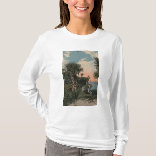 Great Blue Heron aan de kust van Florida T-shirt (Voorkant)