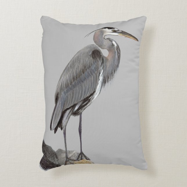 Great Blue Heron Accent Kussen (Voorkant(Verticaal))