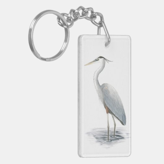 Great Blue Heron Acrylic Sleutelhanger (Voorkant Links)