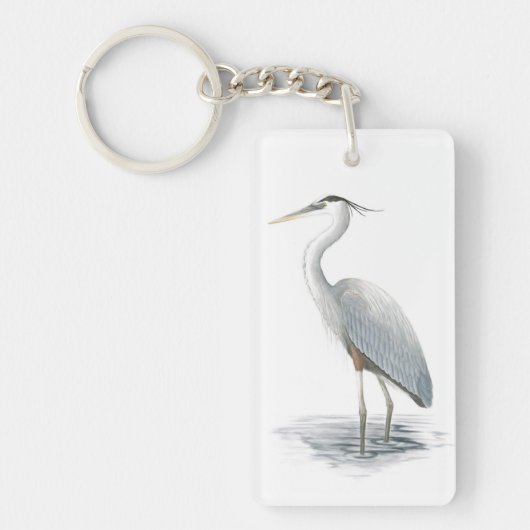 Great Blue Heron Acrylic Sleutelhanger (Voorkant)