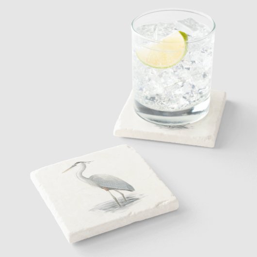 Great Blue Heron Art Stone Onderzetter (Zijkant)