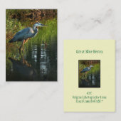 Great Blue Heron ATC-fotokaart 2 Visitekaartje (Voorkant / Achterkant)