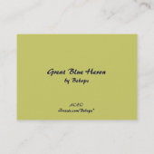 Great Blue Heron ATC Visitekaartje (Achterkant)