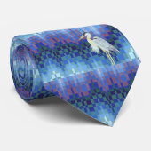 Great Blue Heron Bargello Stropdas (Opgerold)