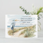 Great Blue Heron Beach Scene Nieuw Adres Aankondiging (Staand voorkant)