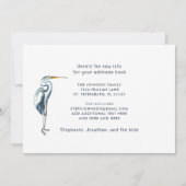 Great Blue Heron Beach Scene Nieuw Adres Aankondiging (Achterkant)