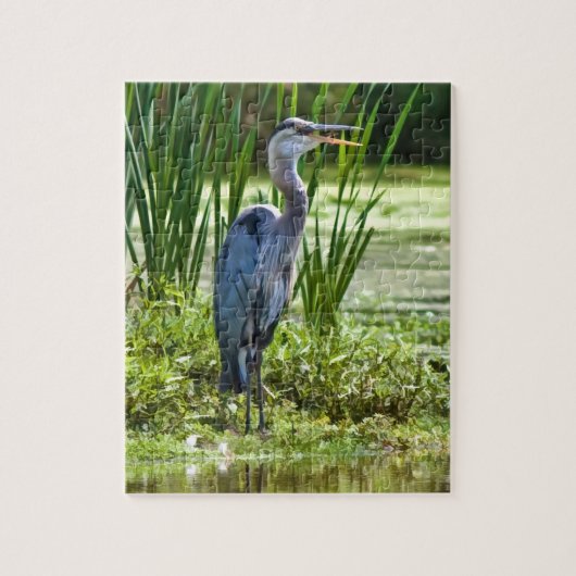 Great Blue Heron bij de Pond Puzzle Legpuzzel (Verticaal)