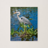 Great Blue Heron bij de Pond Puzzle Legpuzzel (Verticaal)