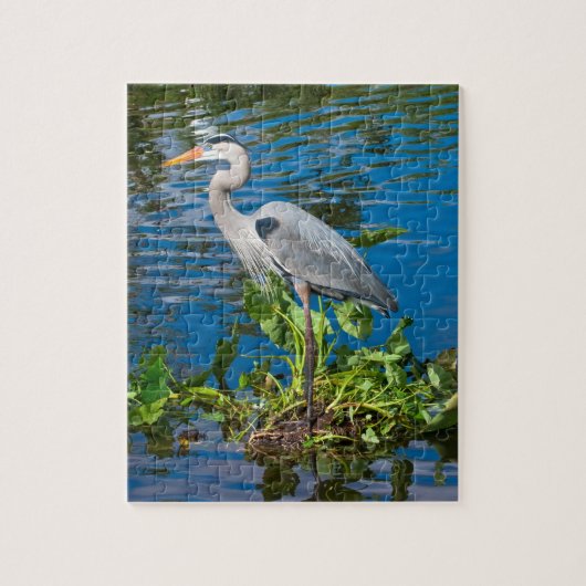 Great Blue Heron bij de Pond Puzzle Legpuzzel (Verticaal)