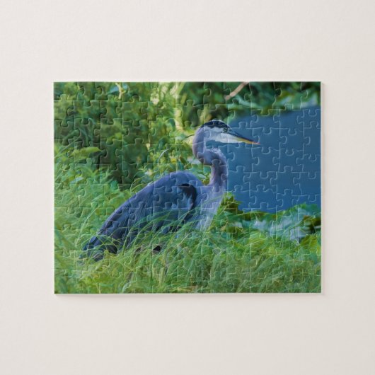Great Blue Heron bij de Pond Puzzle Legpuzzel (Horizontaal)
