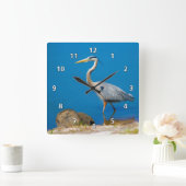 Great Blue Heron Bird bij de Pond Vierkante Klok (Huis)