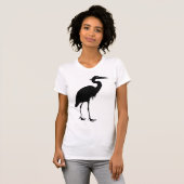 Great Blue Heron Bird Black Silhouette T-shirt (Voorkant volledig)