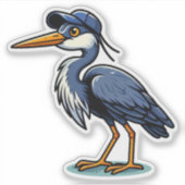Great Blue Heron Bird Vinyl Sticker op maat (Voorkant)
