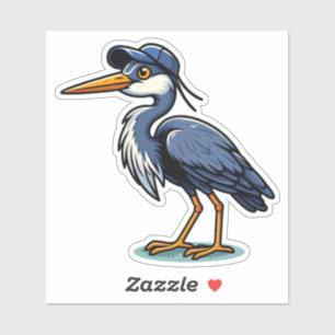 Great Blue Heron Bird Vinyl Sticker op maat