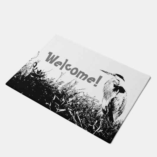 Great Blue Heron Bird Wildlife Animal Doormat Deurmat (Schuin)