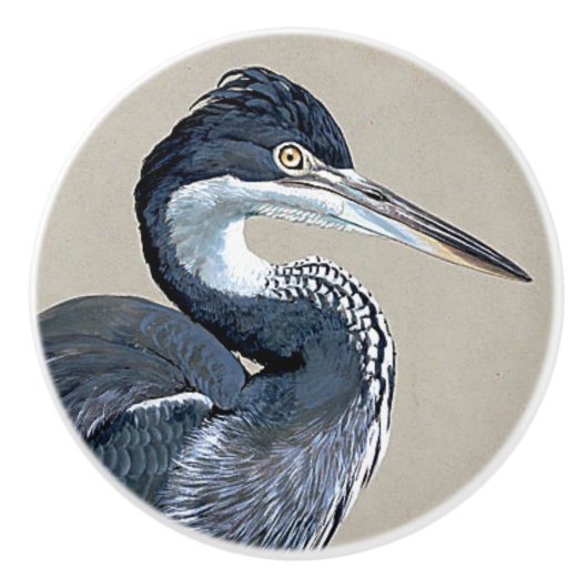 Great Blue Heron Bird Wildlife Animal Knob Keramische Knop (Voorkant)