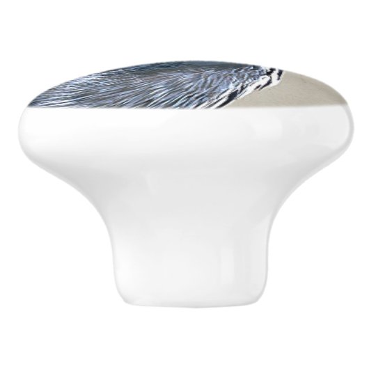 Great Blue Heron Bird Wildlife Animal Knob Keramische Knop (Zijkant)