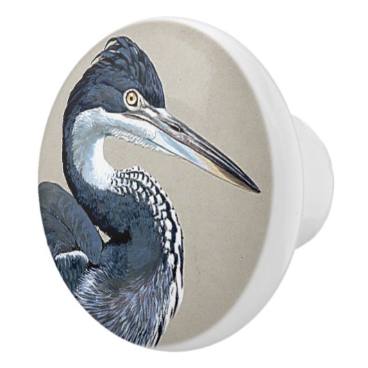 Great Blue Heron Bird Wildlife Animal Knob Keramische Knop (Rechts)