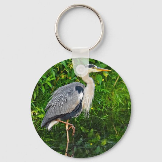 Great Blue Heron Bird Wildlife Foto Sleutelhanger (Voorkant)