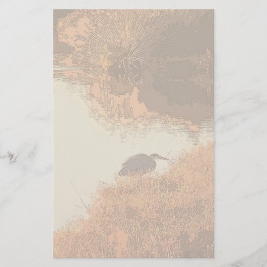 Great Blue Heron Bird Willife Animals Briefpapier (Voorkant)