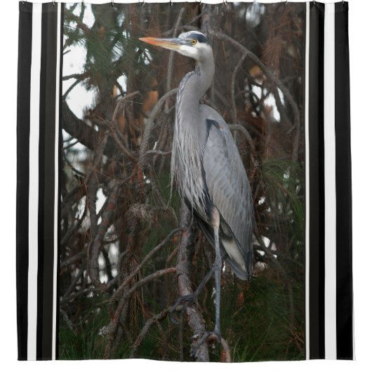 Great Blue Heron Bird Willife Animals Curtain Douchegordijn (Voorkant)