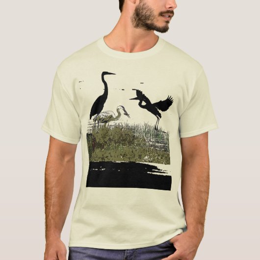 Great Blue Heron Bird Willife Animals T-shirt (Voorkant)