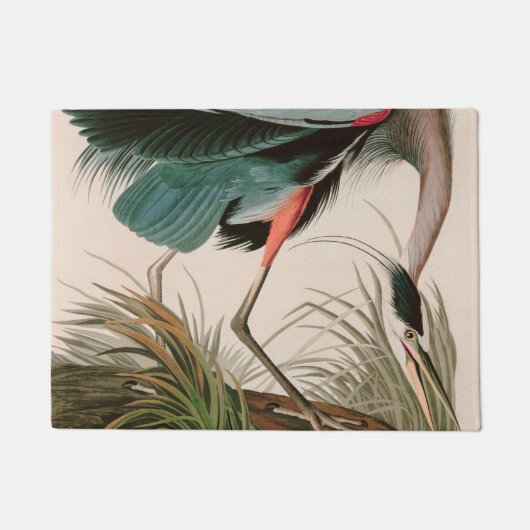 Great Blue Heron Birds of America Audubon Print Deurmat (Voorkant)