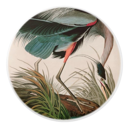 Great Blue Heron Birds of America Audubon Print Keramische Knop (Voorkant)