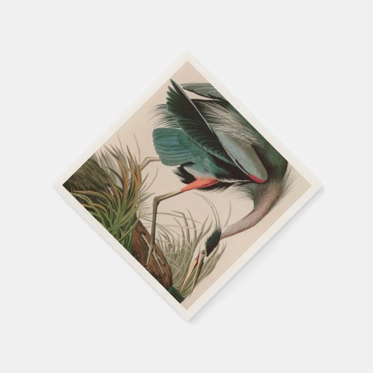 Great Blue Heron Birds of America Audubon Print Servet (Hoek)