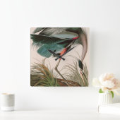 Great Blue Heron Birds of America Audubon Print Vierkante Klok (Huis)