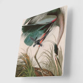 Great Blue Heron Birds of America Audubon Print Vierkante Klok (Hoek)