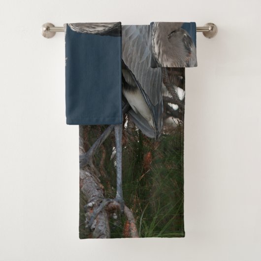 Great Blue Heron Birds Wildlife Bath Towel Set Bad Handdoek (Insitu)