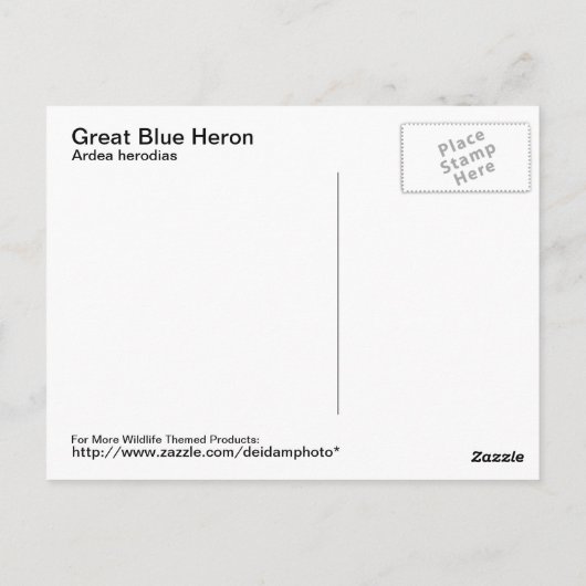 Great Blue Heron Briefkaart (Achterkant)