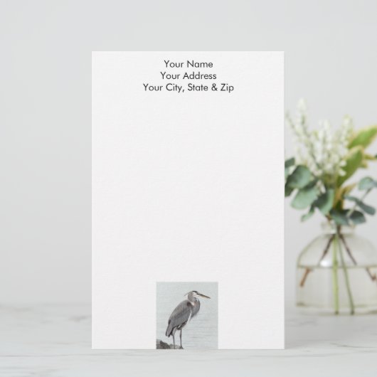 Great Blue Heron Briefpapier (Staand voorkant)