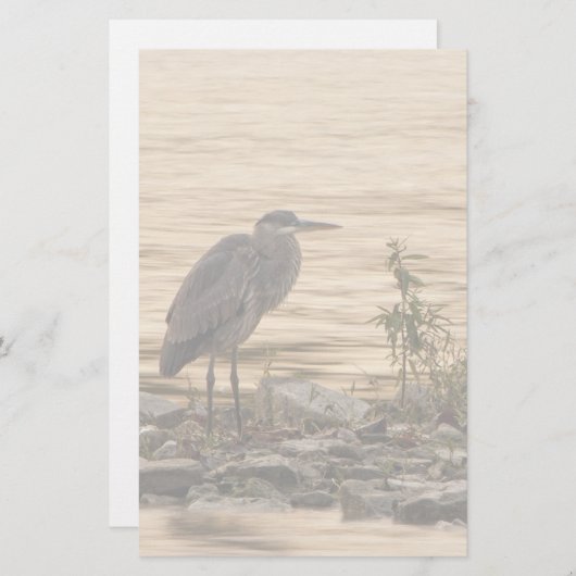 Great Blue Heron Briefpapier (Voorkant / Achterkant)
