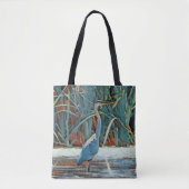 Great Blue Heron Byzantine Art Drawing Canvas tas (Voorkant)