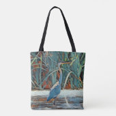 Great Blue Heron Byzantine Art Drawing Canvas tas (Achterkant)