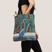 Great Blue Heron Byzantine Art Drawing Canvas tas (Dichtbij)