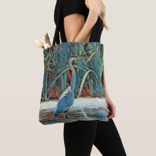 Great Blue Heron Byzantine Art Drawing Canvas tas