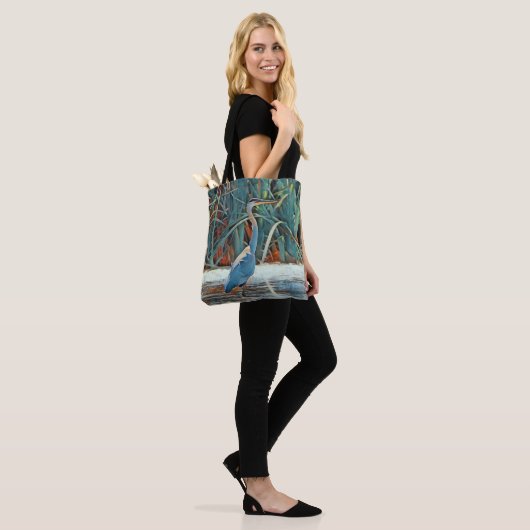 Great Blue Heron Byzantine Art Drawing Canvas tas (Op model)