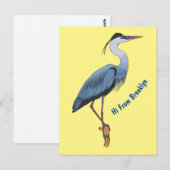 Great blue heron cartoon illustration  briefkaart (Voorkant / Achterkant)