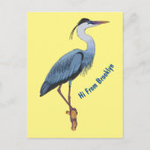 Great blue heron cartoon illustration  briefkaart (Voorkant)
