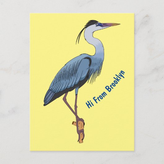 Great blue heron cartoon illustration  briefkaart (Voorkant)