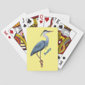 Great blue heron cartoon illustration pokerkaarten (Achterkant)